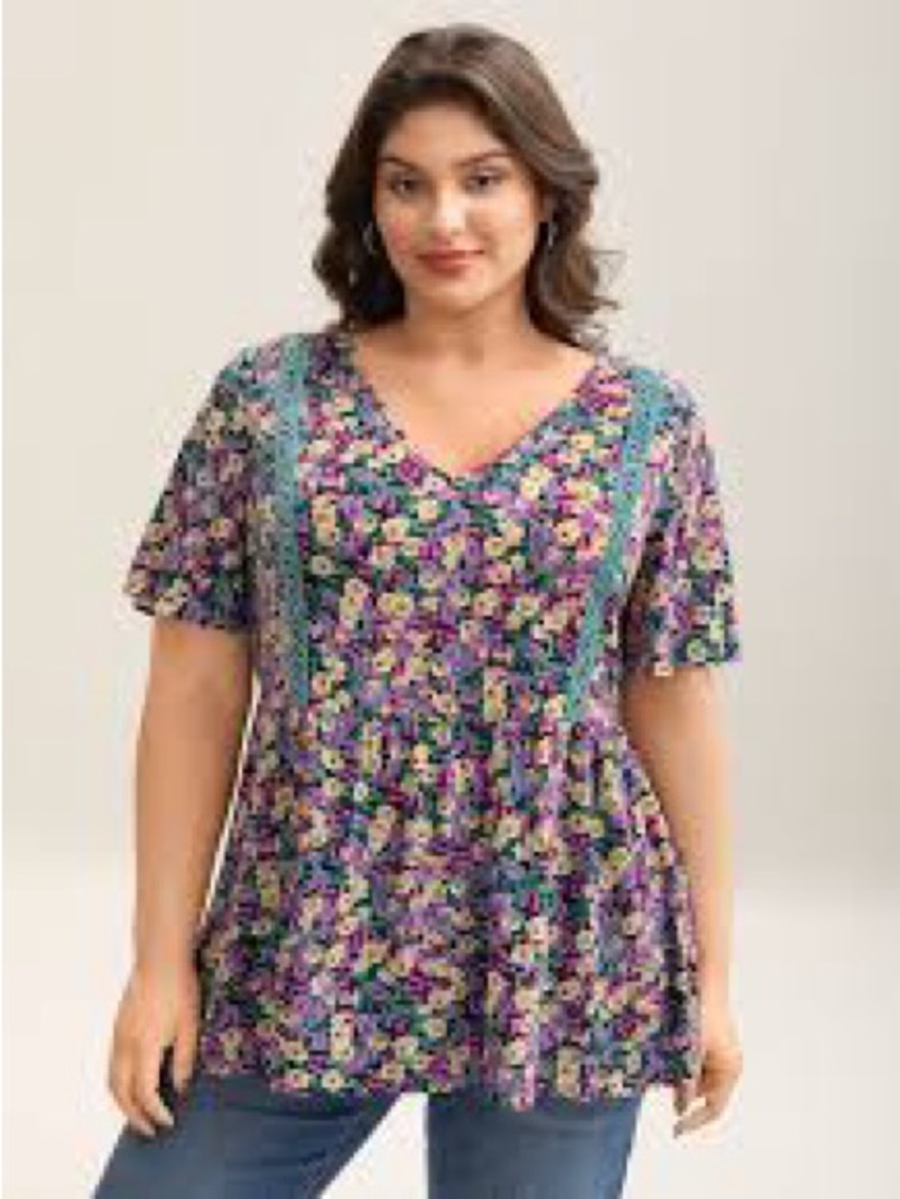 BloomChic Lace Trim Baby Doll Top